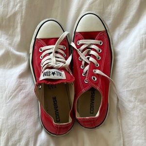 Low top red Converse very light worn